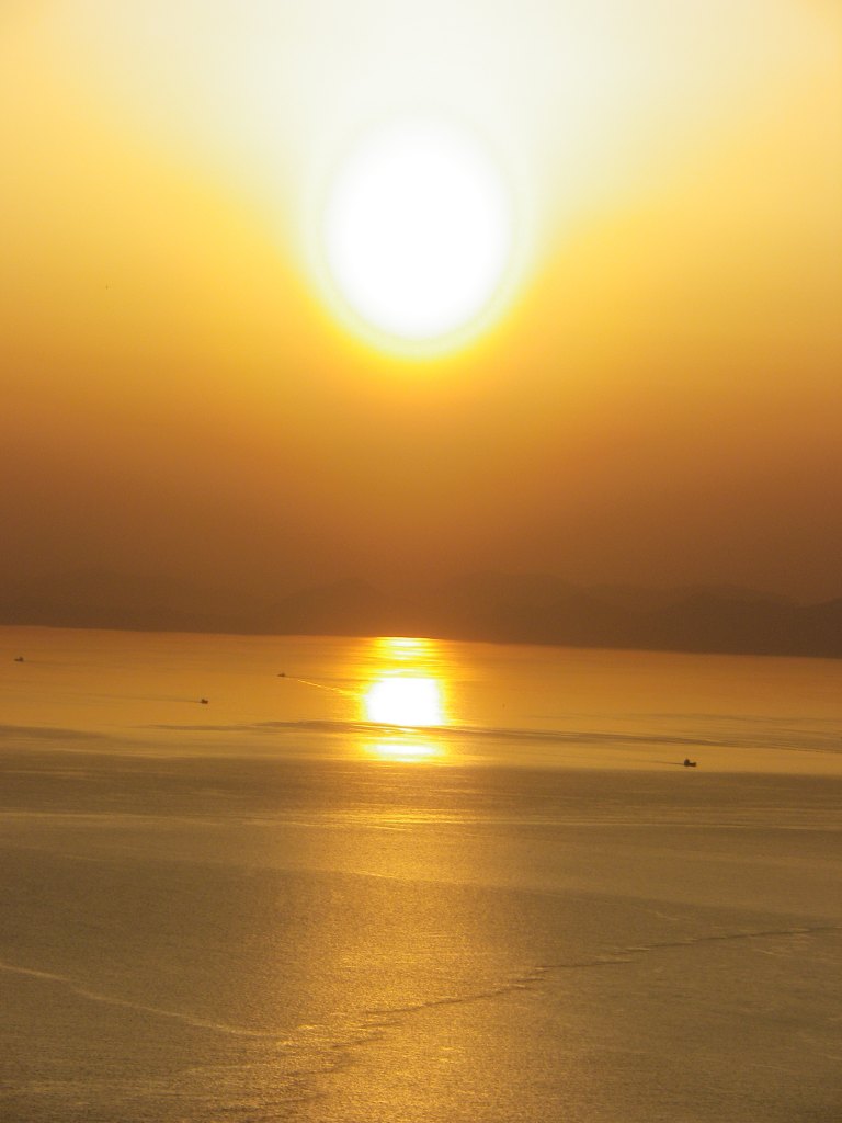 紫雲出山から燧灘を望む桜の頃